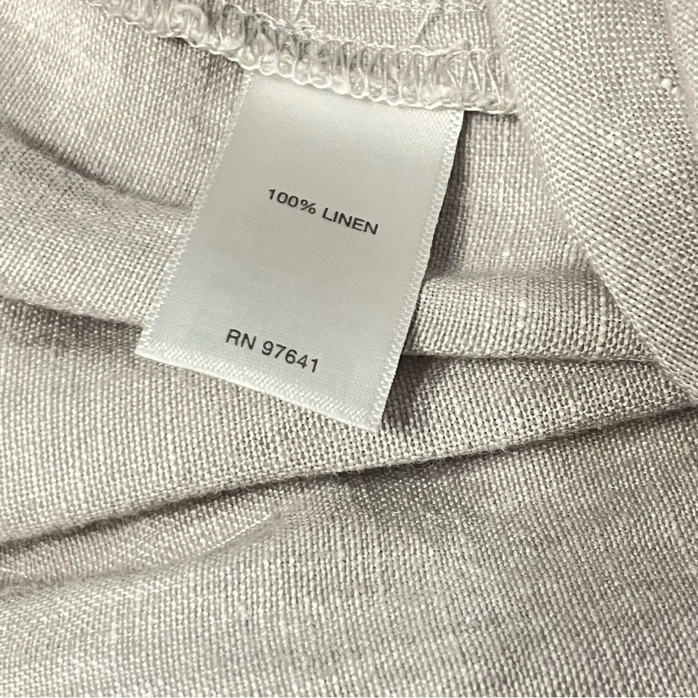 J. Jill Love Linen Elastic Waistband Pull-up Wide Leg Pants 100% Linen Taupe 1X - Picture 5 of 9